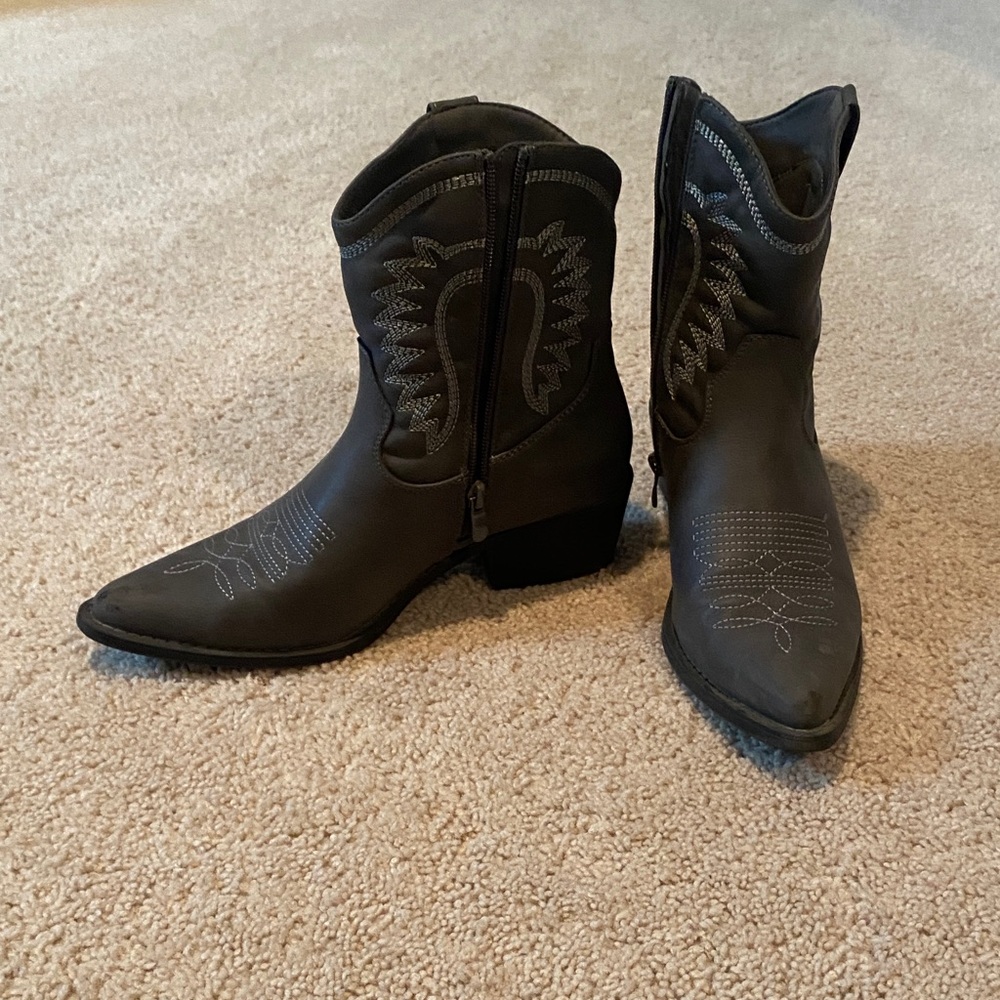 Women's Western Ankle Boots - Black